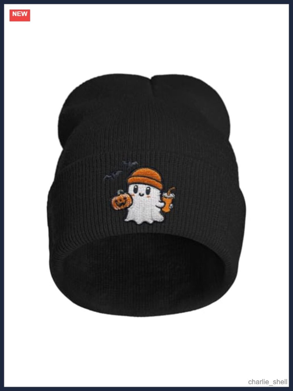 Embroidered Beanie Halloween Goth Knit Hat Skull Slouchy